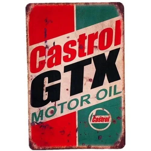 Castrol Oil Gtx - Castrol GTX Motor Oil Tin Sign
