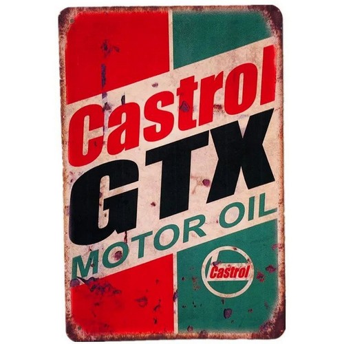 Castrol GTX Motor Oil Tin Sign - Castrol Oil Gtx 评论和价格