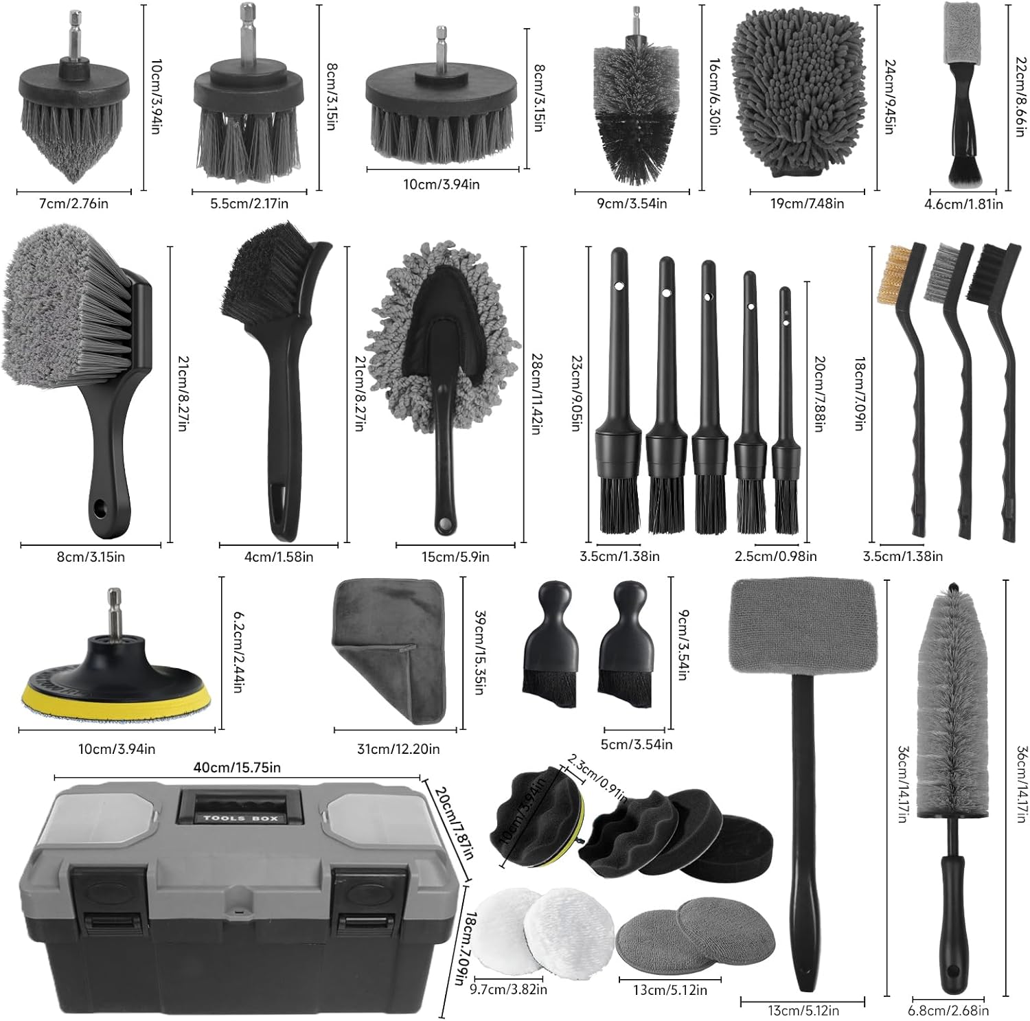 Car Detailing Kit, 36Pcs Profe - Interior Detailing Kit 评论和价格