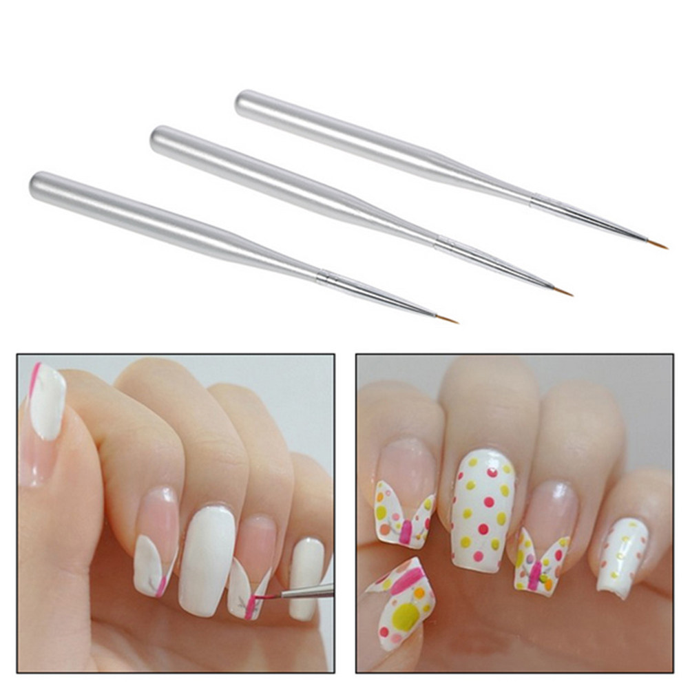 3Pcs Nail Art Liner Pen Set Di - Detailing Brush Set 评论和价格