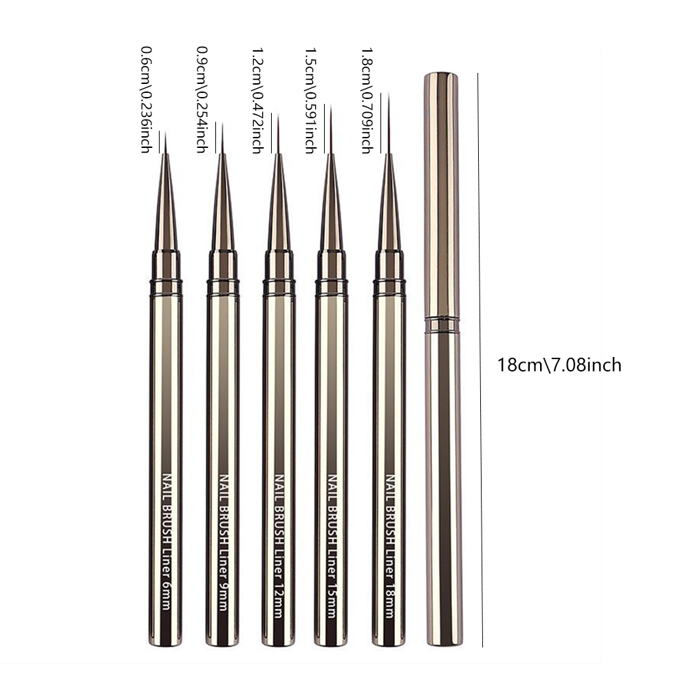 5-Piece Professional Nail Art  - Detailing Brush Set 评论和价格